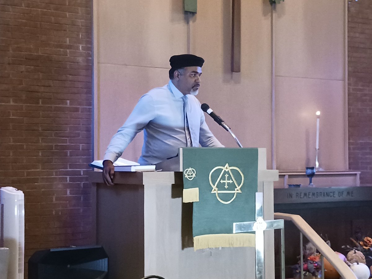 Anas Mangla of Ahmadiyya Muslim Community discusses the impact of the changes of society on mental health at today's #InterfaithPrayerServiceforMH #MIAW2023 <a href="/NAMICommunicate/">NAMI</a> #compassioninaction