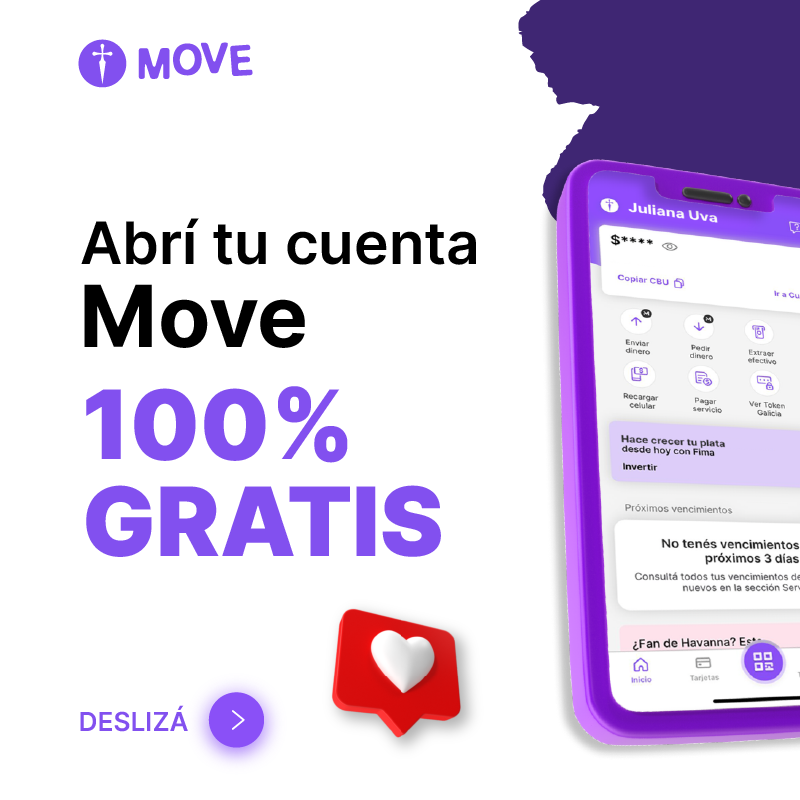 BancoGalicia's tweet photo. ¿Todavía no sos Galicia Move?
😉 Abrí tu cuenta gratis
😎 Disfrutá los mejores beneficios
🤑 Hacé rendir tu plata día a día
Sólo en 5 minutos y desde la APP