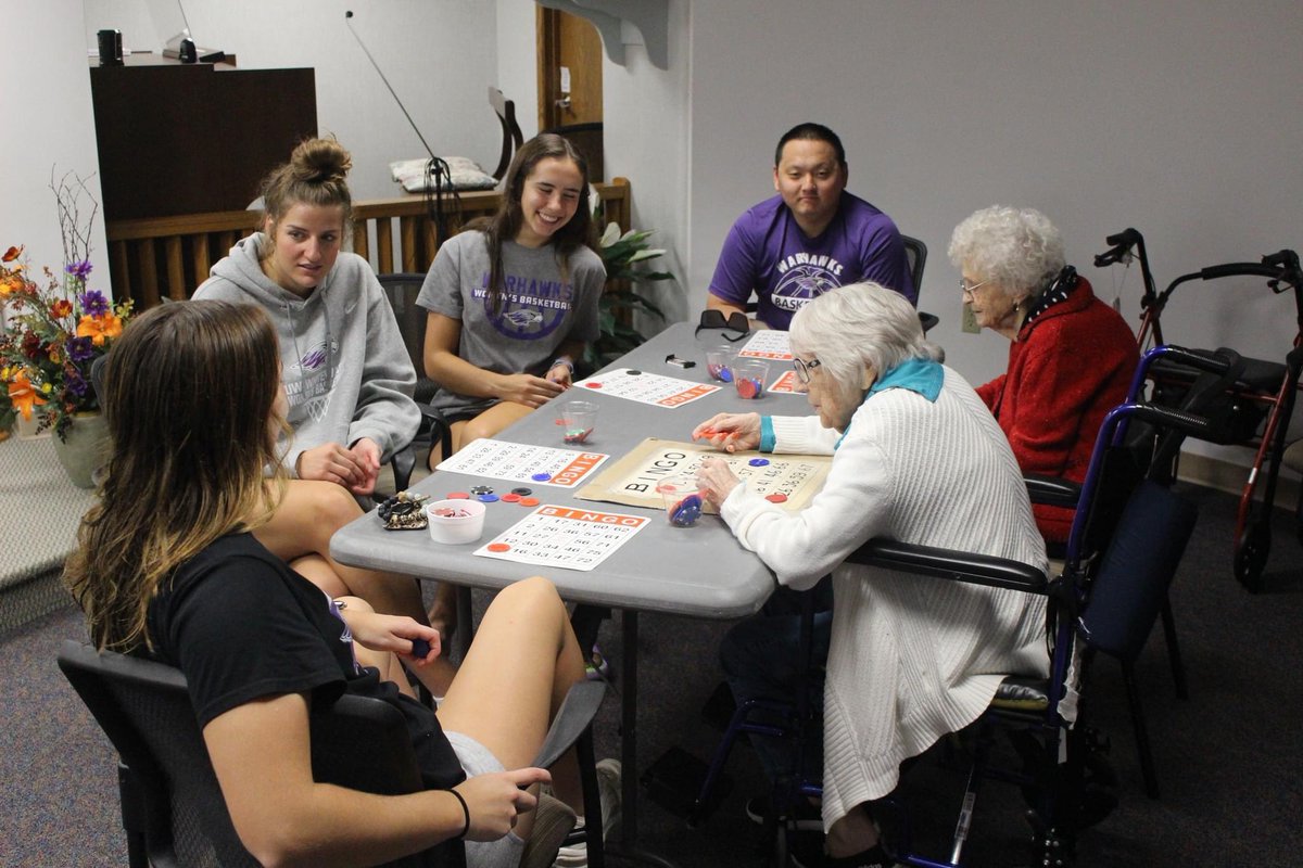 Fairhaven visit tonight with <a href="/uwwmenshoops/">UW-Whitewater Men's Basketball</a> team did not disappoint! We always enjoy giving back to the community and hanging out with the residents! 

#PoweredByTradition || #d3hoops