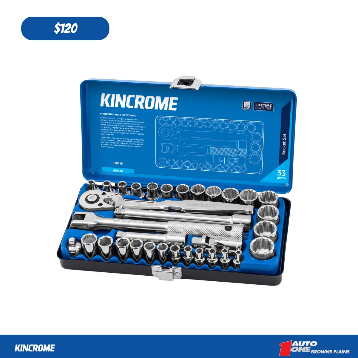 Auto_One_Browns's tweet image. Need a socket set that can handle any job? Look no further than the Kincrome 33 Piece Socket Set, now on sale for $120!

Don&apos;t miss out on this amazing deal, available until 31st October at Auto One Browns Plains. 

#kincrome #socketset #autoone #autoonebrownsplains #brownsplains