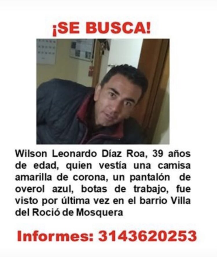 Me pueden por favor ayudar a difundir. Es el hermano de una amiga del trabajo. Está desaparecido desde el domingo. Ya se ha surtido el proceso de búsqueda en hospitales del sector y terminales. Agradezco su ayuda 🙏🏽🙏🏽