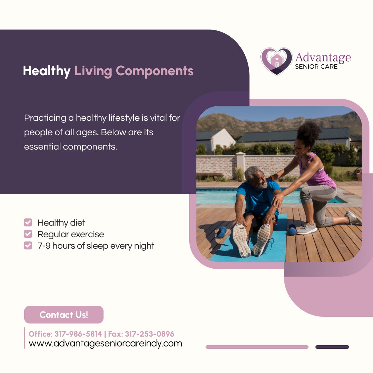 AdvantageSnrC's tweet image. Pursuing healthy living is the most ideal way to protect and nurture wellness while earning multiple health benefits at the same time. It’s the greatest commitment anyone could ever have!

#InHomeCare #HealthyLiving #EssentialComponents #Commitment #IndianapolisIN