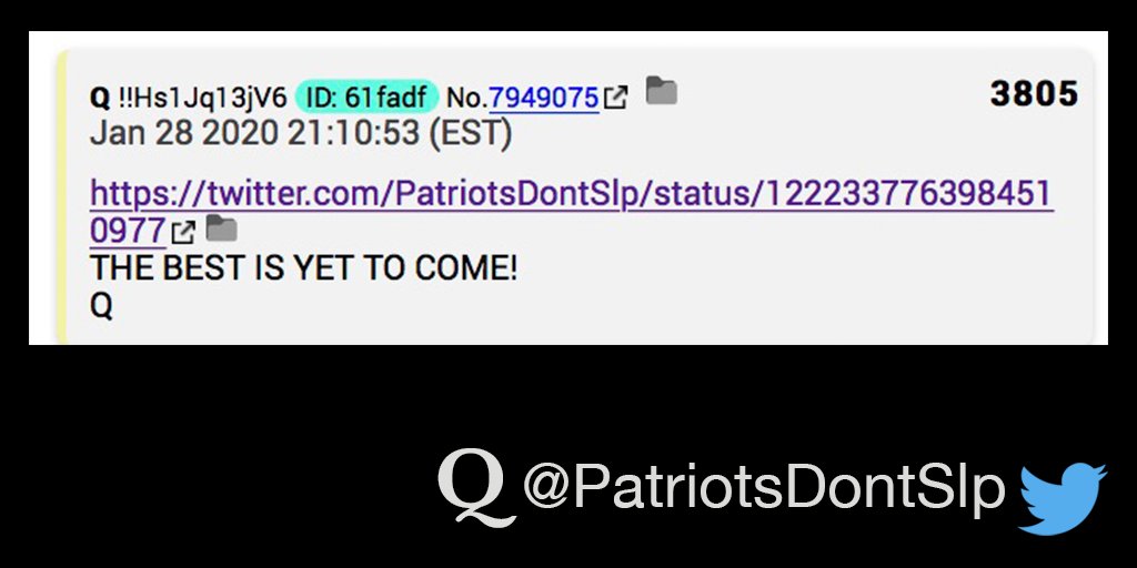 for the Anons out there that lost touch because we lost our accounts - I was PatriotsDontSlp
Good times, I miss that account and everyone I followed back then