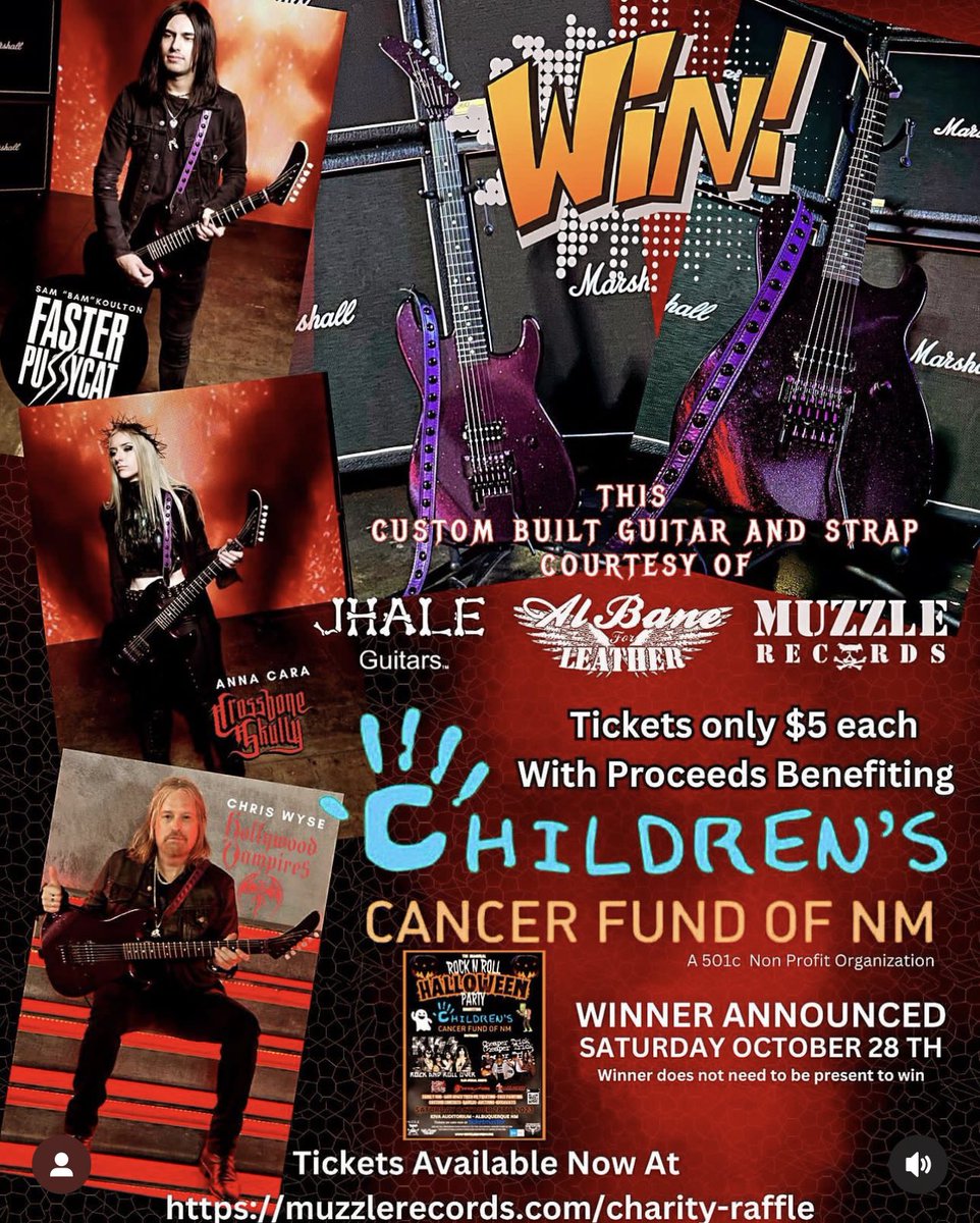 #EnterToWin the Space Purple Annihilator one-off #guitar giveaway! $5 per ticket! Benefits the #ChildrensCancerFund #charity! f95691.myshopify.com/products/muzzl…