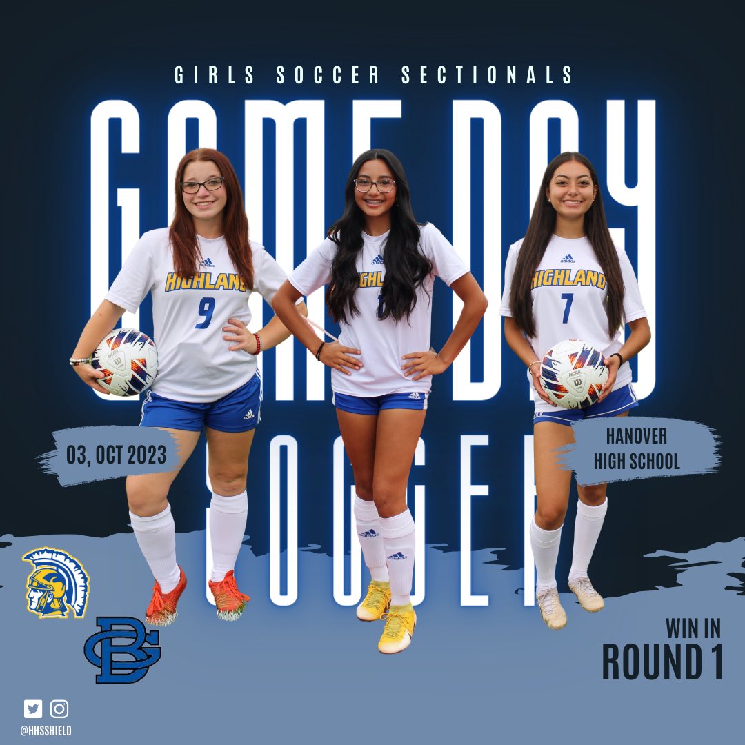 HHSShield's tweet photo. Congrats to @girlssoccer_hhs for a WIN in round 1 of sectionals! 

The girls will play Lowell Thursday at 5pm in the semifinals. 

Keep it going ladies! 

#HighlandProud @stohAD1 @HighlandHighHHS @BoosterClubHHS @HGCOC_IN @HHS_FanSection https://t.co/RTN2blinxK