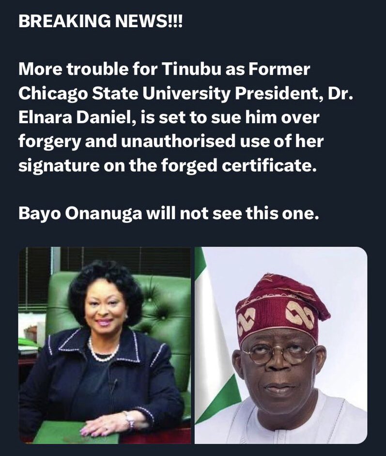 Breaking news: more trouble for Bobo Chicago.

Bobo Chicago NLC and TUC 3rd of October Reno Omokri Government College Lagos Game of Thrones Napoli Certificate Currently in Lagos Transgender Shameless Arise Tv Olodo Tinibu  Certificate Cole Palmer  #ChicagoStateUniversity