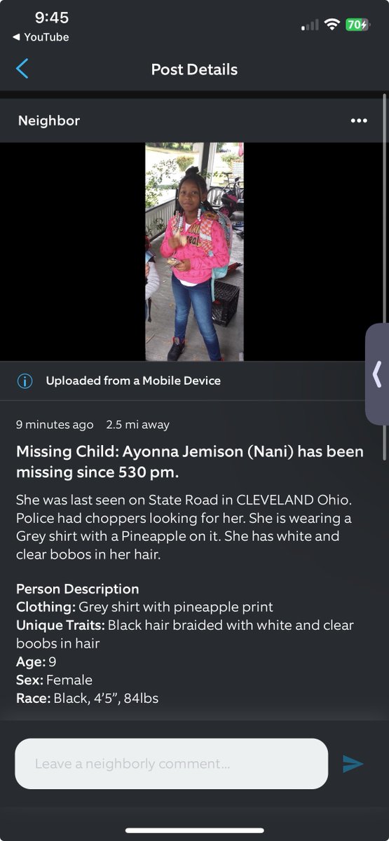 ***MISSING CHILD FROM OLD BROOKLYN IN CLEVELAND, OHIO!!!!*** PLEASE RETWEET!
