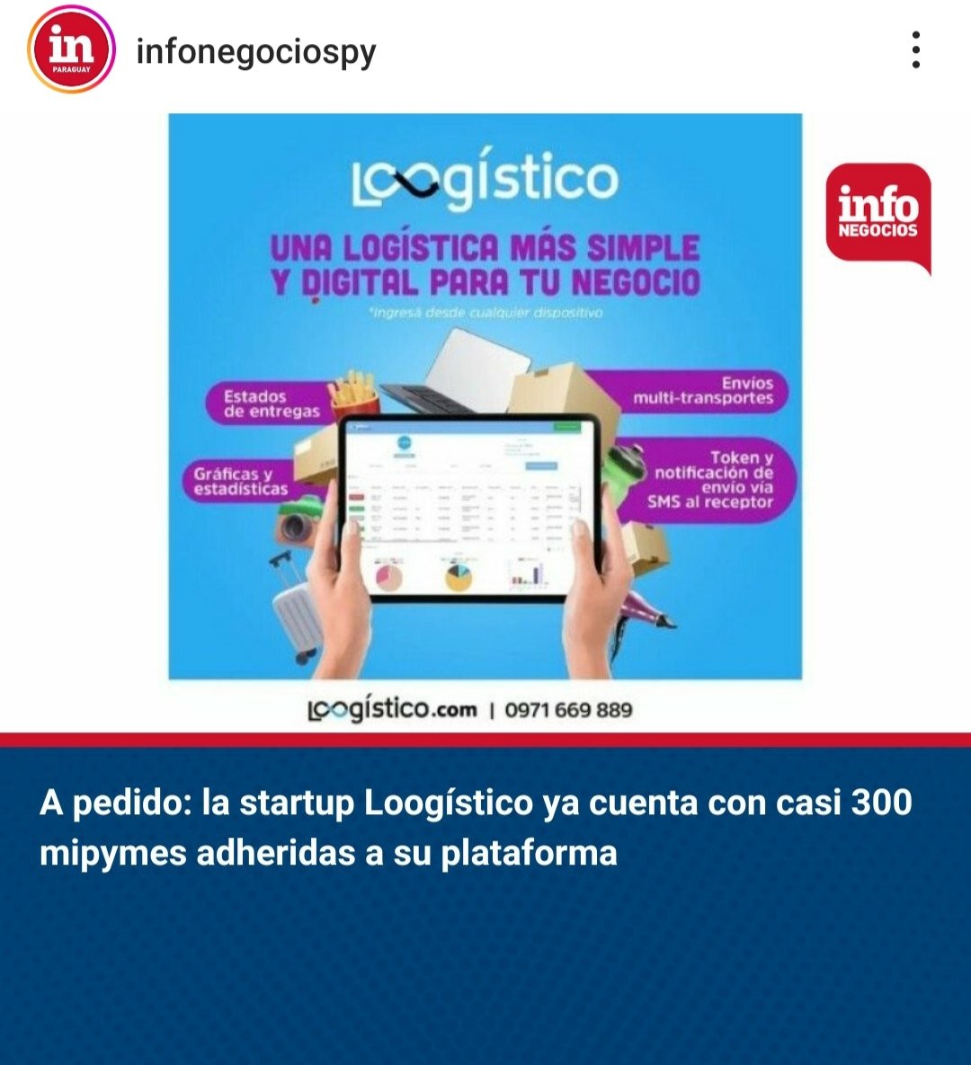 loogistico's tweet photo. Agradecemos a @InfoNegocios_PY
Por la Nota.🇵🇾📦🚀
https://t.co/nEzio4XLBV https://t.co/a1ycitYvNK