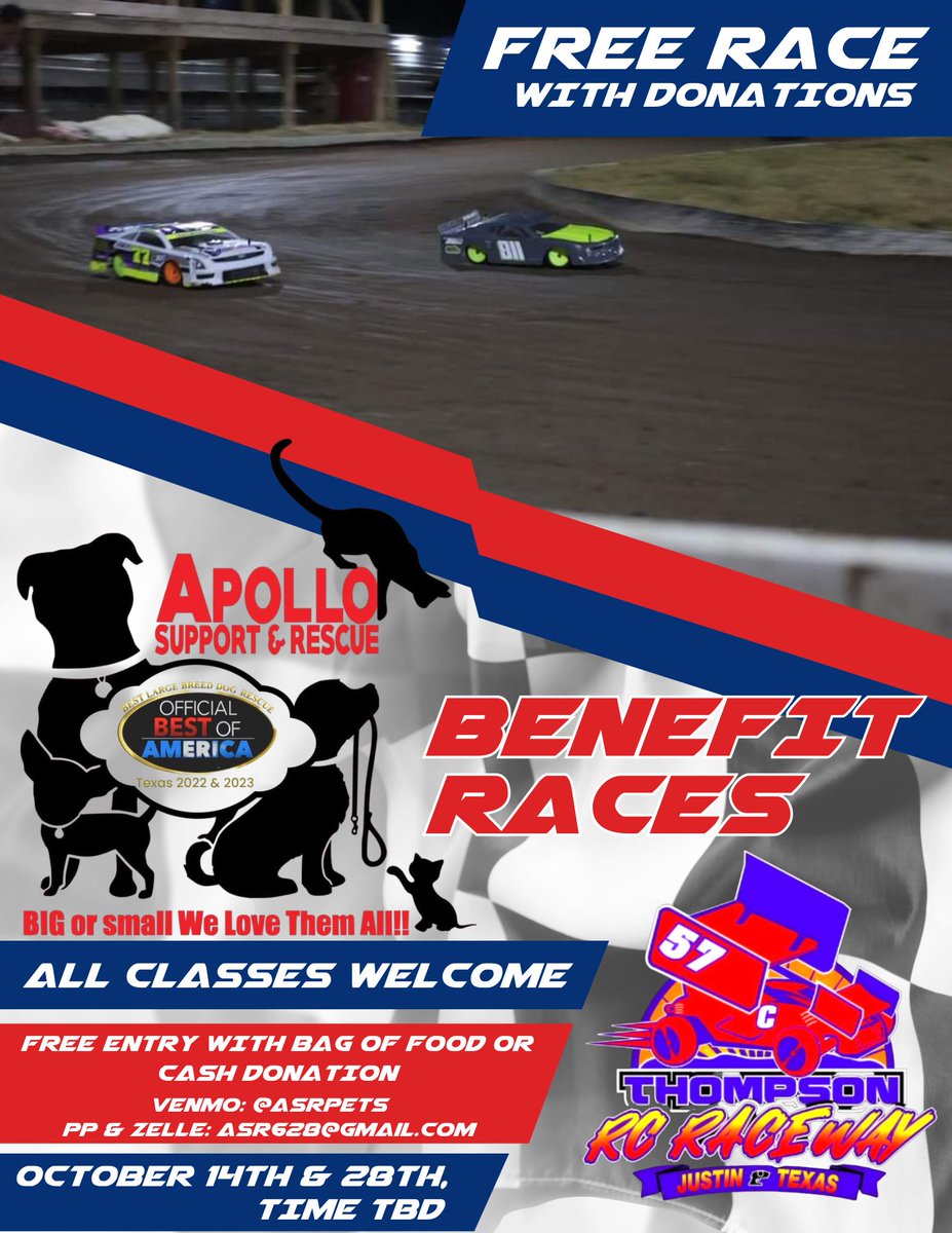 Dj_ULaLsSC5's tweet image. #rcracing #dfw #funstufftodo #clubracing #winners #supportyourlocal #racetrack #racing #ovalracing #dirtoval #dirtracing #dirtovalracing #thompsonrcraceway #dfw #texas #justintx #apollosupportandrescue #benefitrace #raceforthecause #freerace