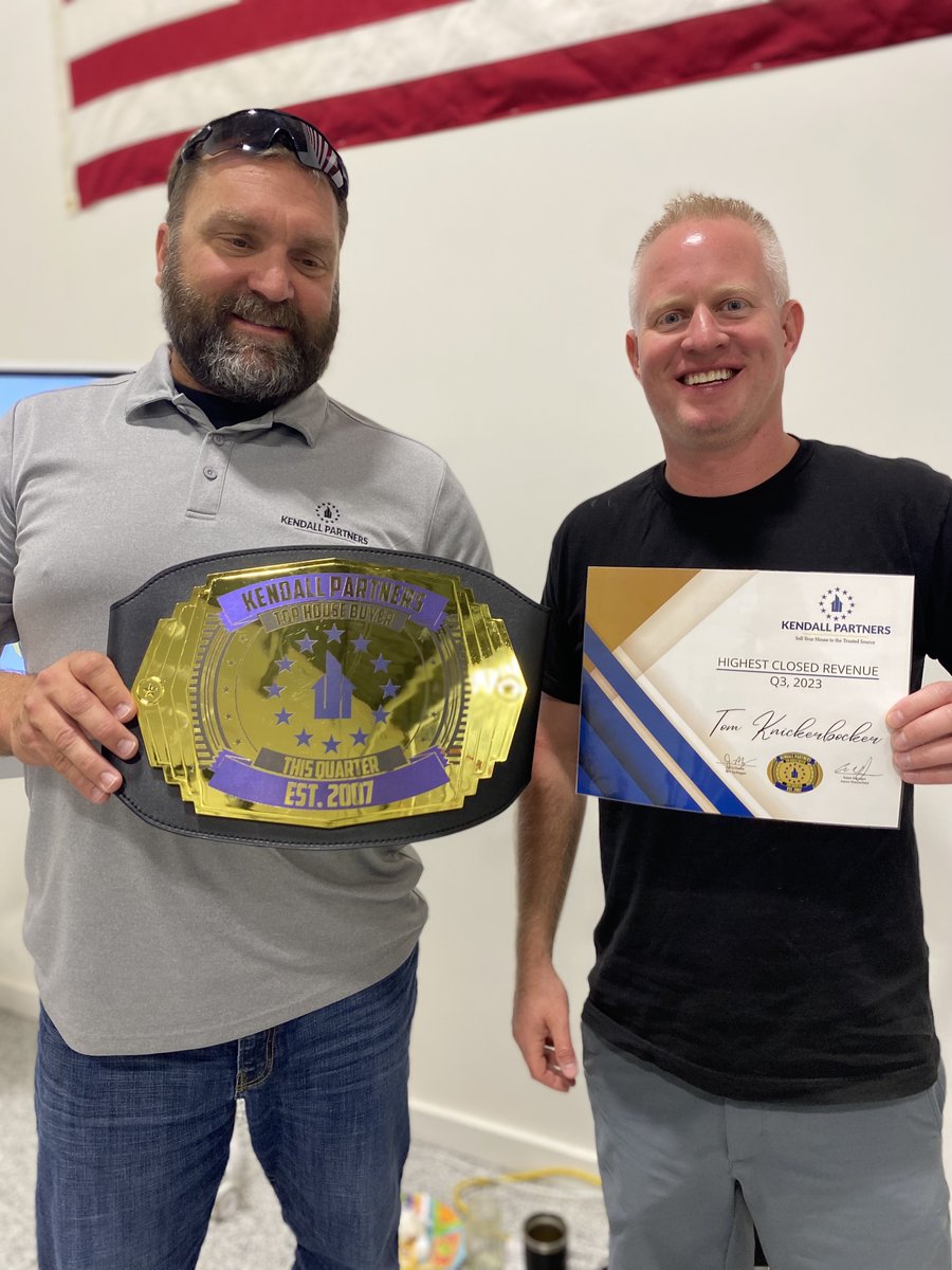 We had our October Town Hall meeting today! Huge congratulations to Tom Knickerbocker for being the top House Buyer AGAIN and Kevin Kames for being the top Lead Manager AND getting the staff shout out! 

#teamwork #companymeeting #staffshoutout #reachinggoals #lastquarter