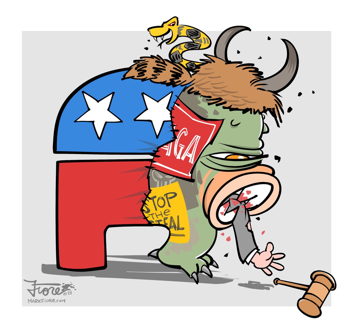 Mark Fiore (@markfiore) on Twitter photo To quote the late, great Molly Ivins, "you got to dance with them what brung you."
The elephant evolves.. To quote the late, great Molly Ivins, "you got to dance with them what brung you."
The elephant evolves..