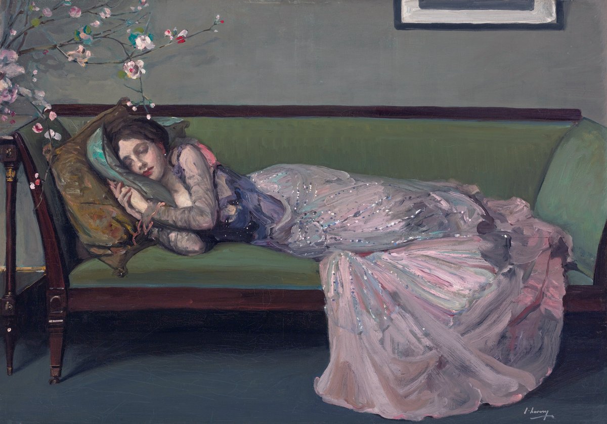 The Green Sofa, by Irish painter Sir John Lavery (1903). In private collection.