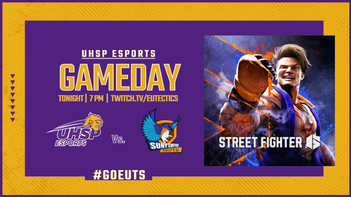Tonight the <a href="/UHSPEutectics/">Morty the Eutectic</a> take on <a href="/sunyescesports/">SUNYEmpireEsports</a> in Week 2 of <a href="/ECAC_Esports/">𝗘𝗖𝗔𝗖 𝗘𝗦𝗣𝗢𝗥𝗧𝗦</a> Street Fighter 6!
Come watch and cheer at 7 PM on twitch.tv/eutectics!!! #GoEuts!💜