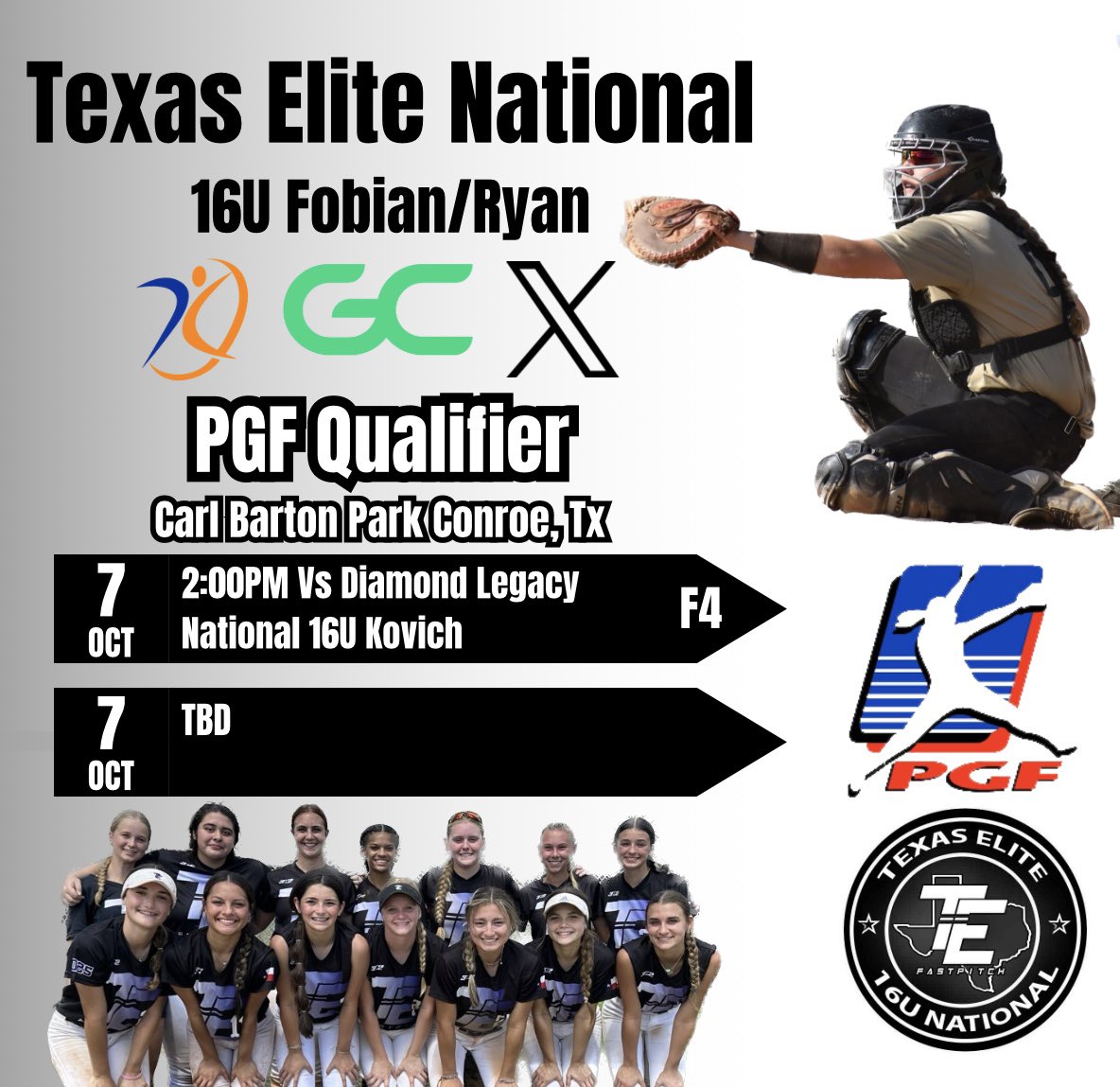 Come out &amp; watch our girls work this weekend! #BeElite <a href="/PGFnetwork/">PGF</a> <a href="/AGLSoftball/">AthletesGoLive Softball</a> <a href="/GCsports/">GroupChat Sports</a> <a href="/TEFPASA/">Texas Elite ©</a> <a href="/LegacyLegendsS1/">Legacy & Legends Softball</a> <a href="/IHartFastpitch/">I❤️Fastpitch</a> <a href="/SoftballDown/">Down South Softball</a> <a href="/TopPreps/">Top Preps #1 Scouting and Promotional Services</a> <a href="/DirectRecruits/">Direct Recruits</a>