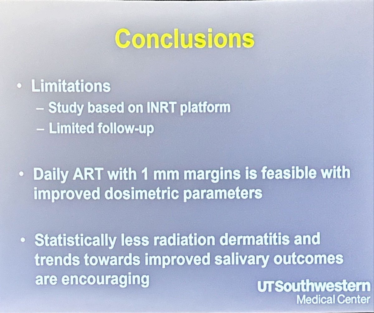 Shankar Siva (@_shankarsiva) on Twitter photo <a href="/DavidSherMD/">David Sher</a> presents late breaking abstract DARTBOARD, Randomized trial of adaptive H&N #radiotherapy using 1mm margin. ➡️ Feasibility demonstrated. PRO improvement observed.
➡️ Nice use of advanced #radonc techniques! 👏🏽👏🏽
💰Cost-effectiveness analysis needed? <a href="/DavidSherMD/">David Sher</a> presents late breaking abstract DARTBOARD, Randomized trial of adaptive H&N #radiotherapy using 1mm margin. ➡️ Feasibility demonstrated. PRO improvement observed.
➡️ Nice use of advanced #radonc techniques! 👏🏽👏🏽
💰Cost-effectiveness analysis needed?