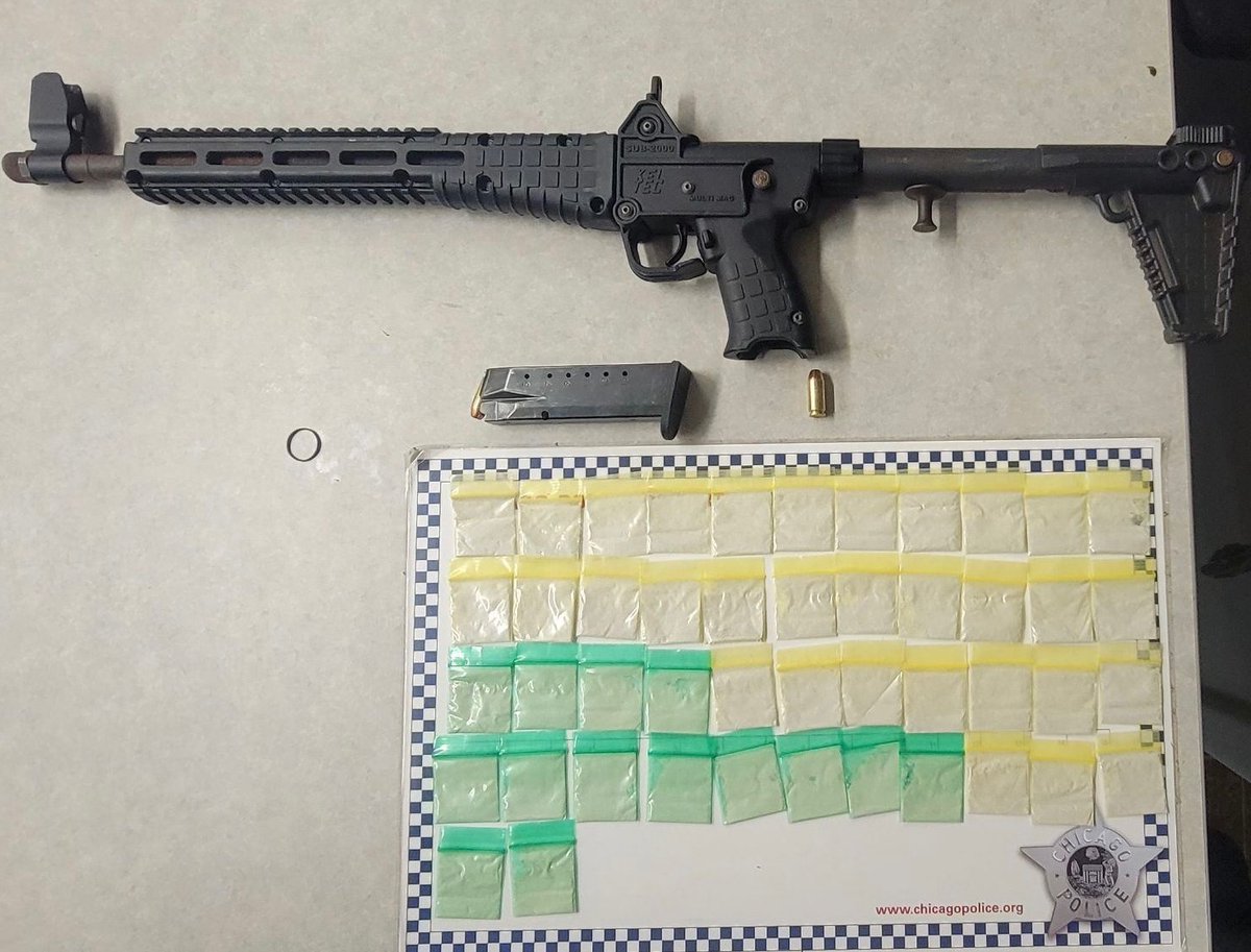 Our officers working on Bt 7661E received information that guns &amp;  narcotics were hidden on the 1000 blk of N. Drake. Officers investigated &amp; discovered the below firearm &amp; suspect narcotics. Well done officers &amp; thank you to our community who entrusted us with this information.