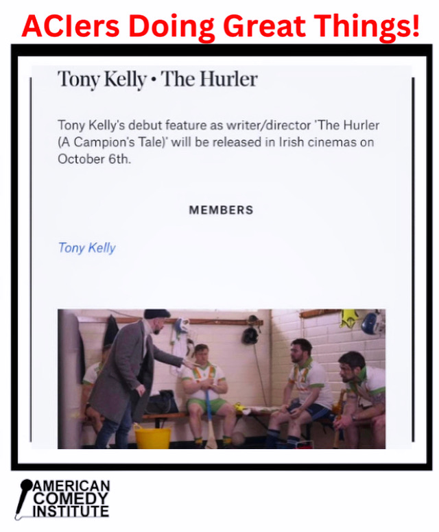 Irish comedian Tony Kelly took our Stand-Up Comedy Workshops! Tony wrote and directed the film “The Hurler (A Campion’s Tale)” which will debut in Irish cinemas on October 6th! Congratulations, Tony!!!! We are so excited for you! 👏🏻👏🏻