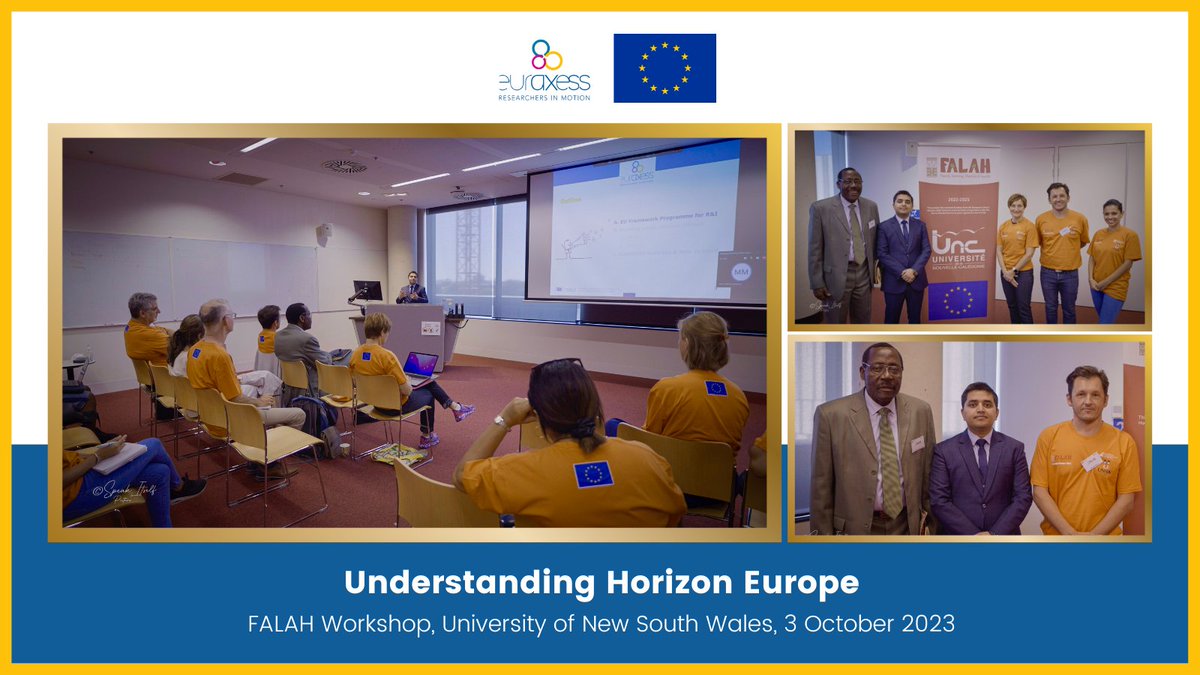 📸🇪🇺 We were hosted by the @MSCActions RISE project @FALAHpacific at the University of New South Wales (@UNSW) where we had the pleasure of speaking about #HorizonEurope (#MSCA, #ERC & Pillar II #Clusters).

Many thanks to the team @unc_nc for inviting - it was a pleasure👏.