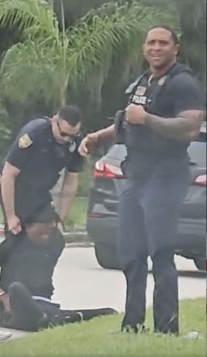 tariqnasheed's tweet photo. One of the race soldiers who delivered some of the more severe blows in the suspected racial beating of  Le’Keian Woods was "officer" Josue Garriga. Garriga is a  Latino tether who has a history of killing Black men while on duty in Florida.

This is the Ron Desantis era of state sanctioned anti-Black terrorism in Florida