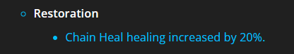 Theunwow's tweet photo. hey, this would be lovely but we cant press this ability.. the issue was not that chain heal was bad (it's actually very very good), the issue is we dont have enough mana to ever press it + our 4pc greatly incentivizes pressing healing wave instead

@WarcraftDevs https://t.co/Hr01SSwK4K