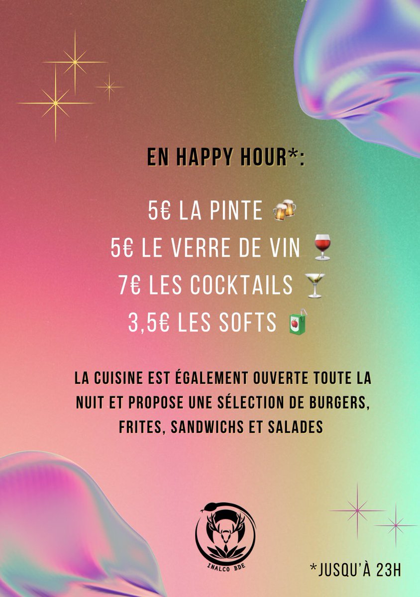 BDE_INALCO's tweet photo. Chers étudiants,

Votre BDE a l’honneur de vous présenter le 1er évènement de l’année : l’intégration du BDE, le vendredi 13 octobre à partir de 21h au Pub Saint-Michel ! 😈🪩

Lien de la billetterie 💸 :

https://t.co/akTSsUaYIY

À très vite ! 😎 https://t.co/6nMgR3b6ua
