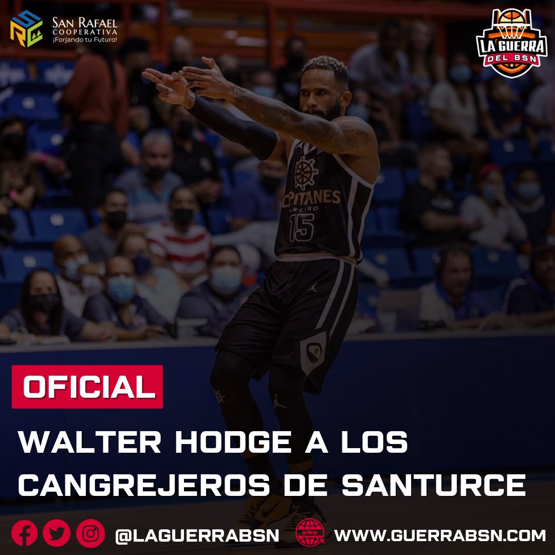 #BSNPR | ÚLTIMA HORA: El armador Walter Hodge pasa en cambio a los Cangrejeros de Santurce por el escolta Alfonso Plummer quien llega a los Capitanes de Arecibo. 😳😳😳