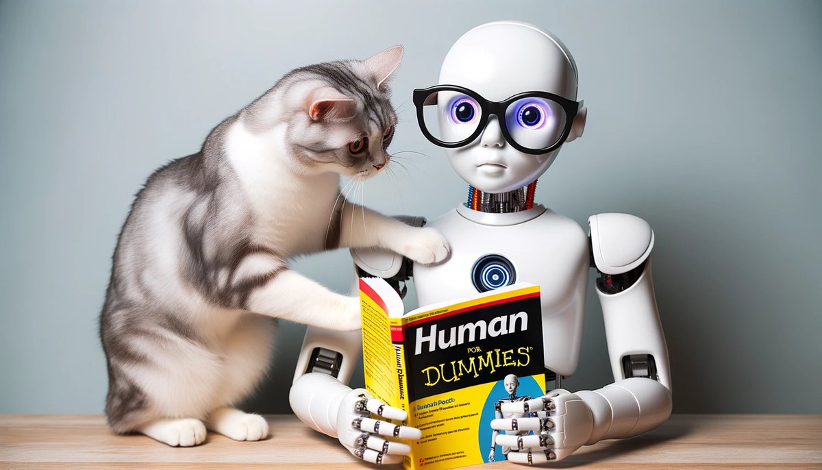 DotCSV's tweet image. Ostras, le acabo de pedir a DALL·E 3 que me hiciera una imagen graciosa sobre Inteligencia Artificial y me ha hecho esto! 🏆