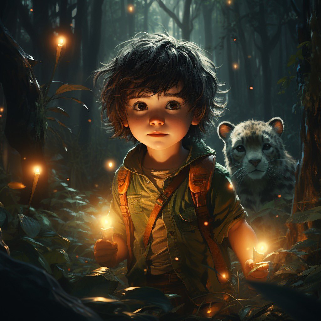 🌳✨Little adventurer, lighting up the forest with courage, unaware of the wild surprises lurking behind 🕯️🦁

#scarf #scarfweather #teddybear #cuteteddybear #teddybearlove #autumnvibes🍁 #autumnaesthetic #cuteart #cuteartwork #cuteartstyle #midjourney #midjourneyai