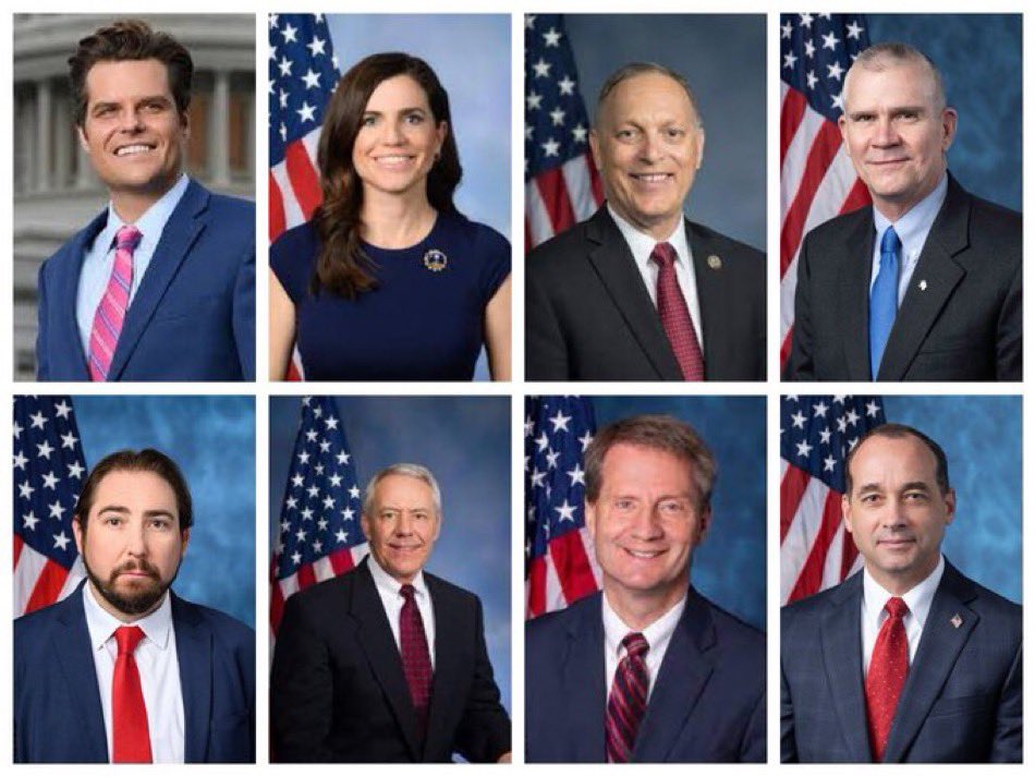🚨 These 8 Republicans voted to remove McCarthy as Speaker …

Matt Gaetz (FL) 
Nancy Mace (SC) 
Andy Biggs (AZ) 
Matt Rosendale (MT) 
Eli Crane (AZ) 
Ken Buck (CO) 
Tim Burchett (TN) 
Bob Good (VA)

Do you support them?