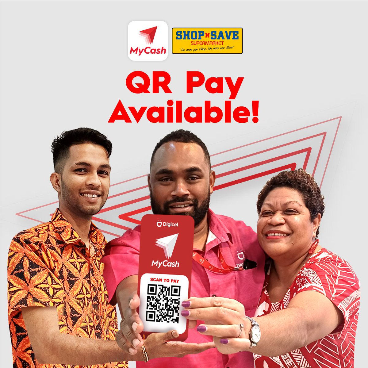 Digicel Fiji is pleased to announce that Shop N Save Supermarkets are now accepting MyCash QR Payment services.

Read more - bit.ly/mycashwithshop…
