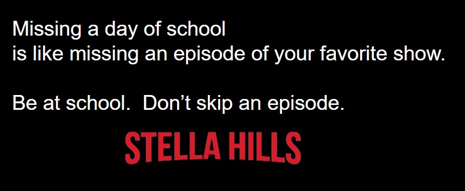 Don't skip an episode!
#teambcsd
<a href="/HillsEaglesBCSD/">Stella Hills Elementary School</a>