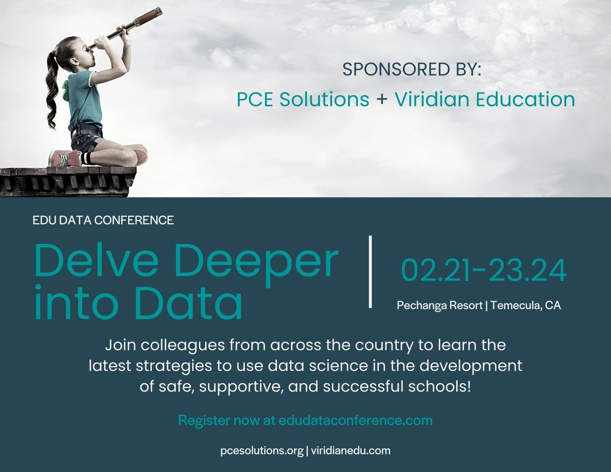 JeremyDeckard's tweet photo. Come talk data with us. The 2024 Edu Data Conference - Delve Deeper into Data registration and call for presenters are now open. https://t.co/w3vofidTp1