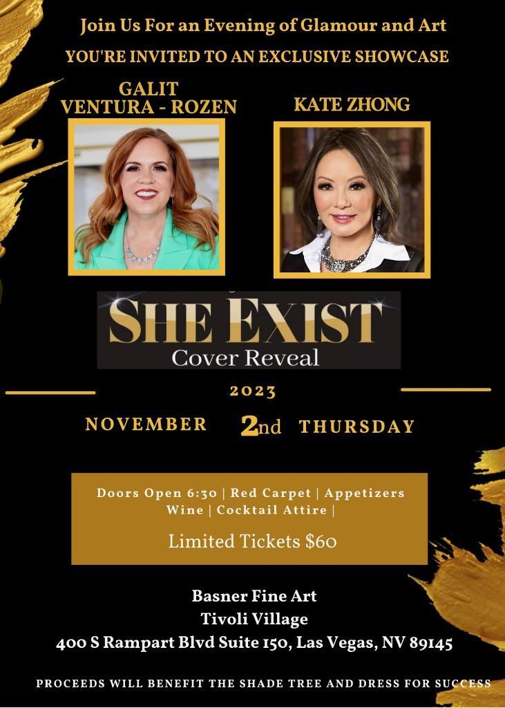 DFSSNV's tweet image. Join us for an evening of Glamour and Art at the She Exist magazine cover reveal as we celebrate our very own Board Member, Kate Zhong, who will be on the cover of the magazine, and our Executive Director, Norma Intriago, who is featured inside!  buff.ly/46i05oI