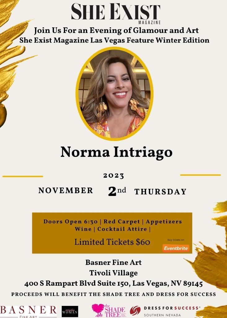 DFSSNV's tweet image. Join us for an evening of Glamour and Art at the She Exist magazine cover reveal as we celebrate our very own Board Member, Kate Zhong, who will be on the cover of the magazine, and our Executive Director, Norma Intriago, who is featured inside!  buff.ly/46i05oI
