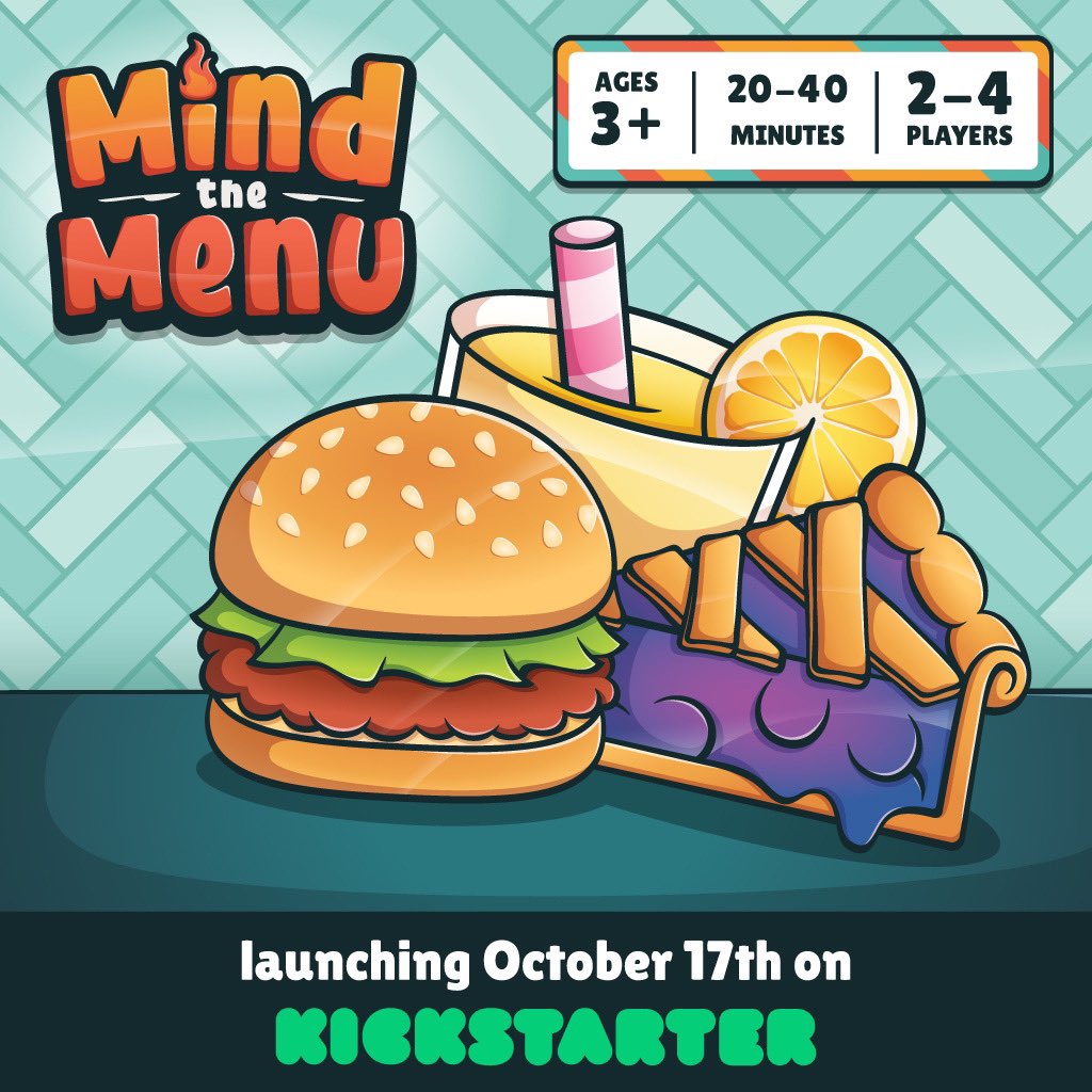 JollyQuestGames's tweet photo. We'll be launching our Mind the Menu Kickstarter campaign on October 17th. Make sure to sign up early here: https://t.co/4IIAebo3cZ

#tabletopgaming #boardgames #kickstarter #crowdfundingcampaign #jollyquestgames #mindthemenu #kidsgames https://t.co/U3FO0BXgaS