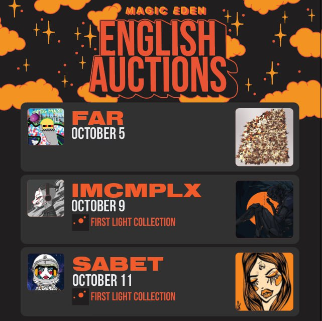 MEonBTC's tweet photo. 🚨Announcing our first batch of English Auctions THIS WEEK!🚨

1⃣ @0xfar 
2⃣ @trueIMCMPLX 
3⃣ @sabet 

Comin' out the gates swingin with FAR on Thursday! 🧙‍♂️

WHO'S READY?! 🟧🟧 https://t.co/MT1JZFcVc8