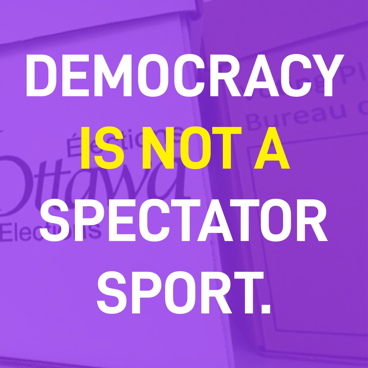 LocalActionCA's tweet photo. Democracy isn't a spectator sport; voter apathy and self-government are incompatible. Freedom is preserved by those who participate; neutrality leads to oppression.

#PoliSci say people get "the gov they deserve", but what does that mean? https://t.co/oToTV6P2sY

#ONPoli #CDNPoli https://t.co/suPAjNTtGe