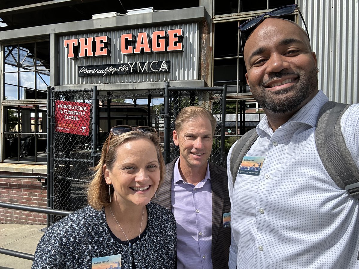 Kathy Kuras, CEO of Greater Austin YMCA, joined Y leaders Shaq Brown & Sean Doles in Raleigh-Durham. Learning from the Research Triangle on addressing challenges, they're collaborating with @AustinChamber for a better quality of life, education, & equity. #ATXInterCity #Community