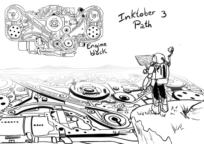 3 - Path (I might have pushed it a bit here lmao) #Inktober #inktober2023