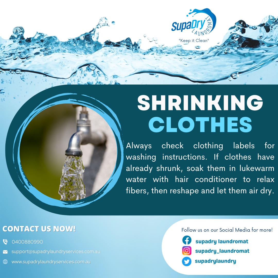 Shrinking Clothes Problem? Laundry Guy can help you with that! 

Book your service now: supadrylaundryservices.com.au

#LaundryService #LaundryDelivery #WashAndDry #LaundryTips #KeepitClean #PickupAndDropOff #SupaDry