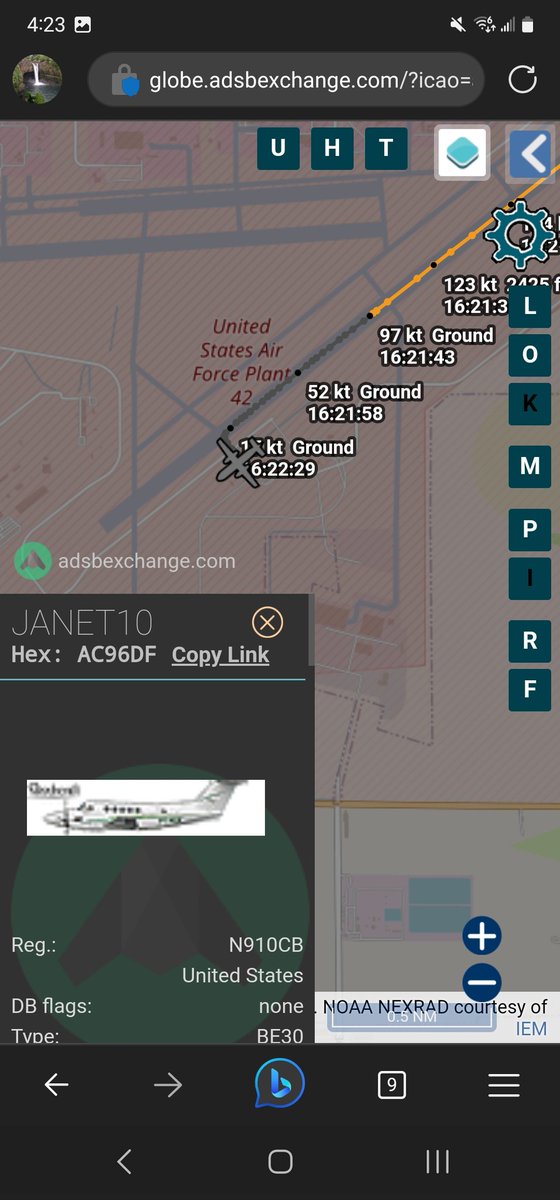 norb420's tweet photo. #AC96DF as #JANET10 From Edward AFB North Base 9L2 to Plant 42 KPMD. https://t.co/h8IlPRQAPj