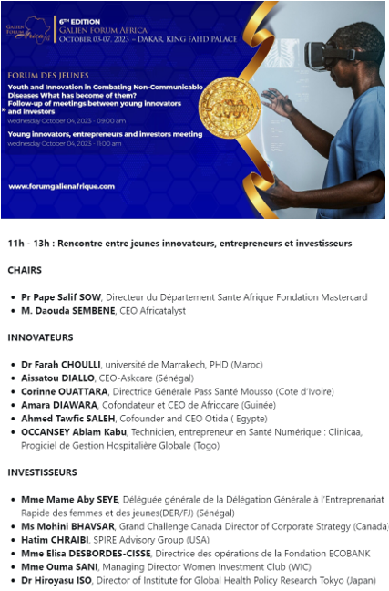 hmchraibi's tweet photo. Toujours un plaisir que de contribuer modestement au débat sur les "Jeunes et Innovations pour lutter contre les Maladies Non Transmissibles en #Afrique".
Merci encore aux organisateurs du Forum @PrixGalien .
@AdvisorySpire https://t.co/KjhO2PoXoC