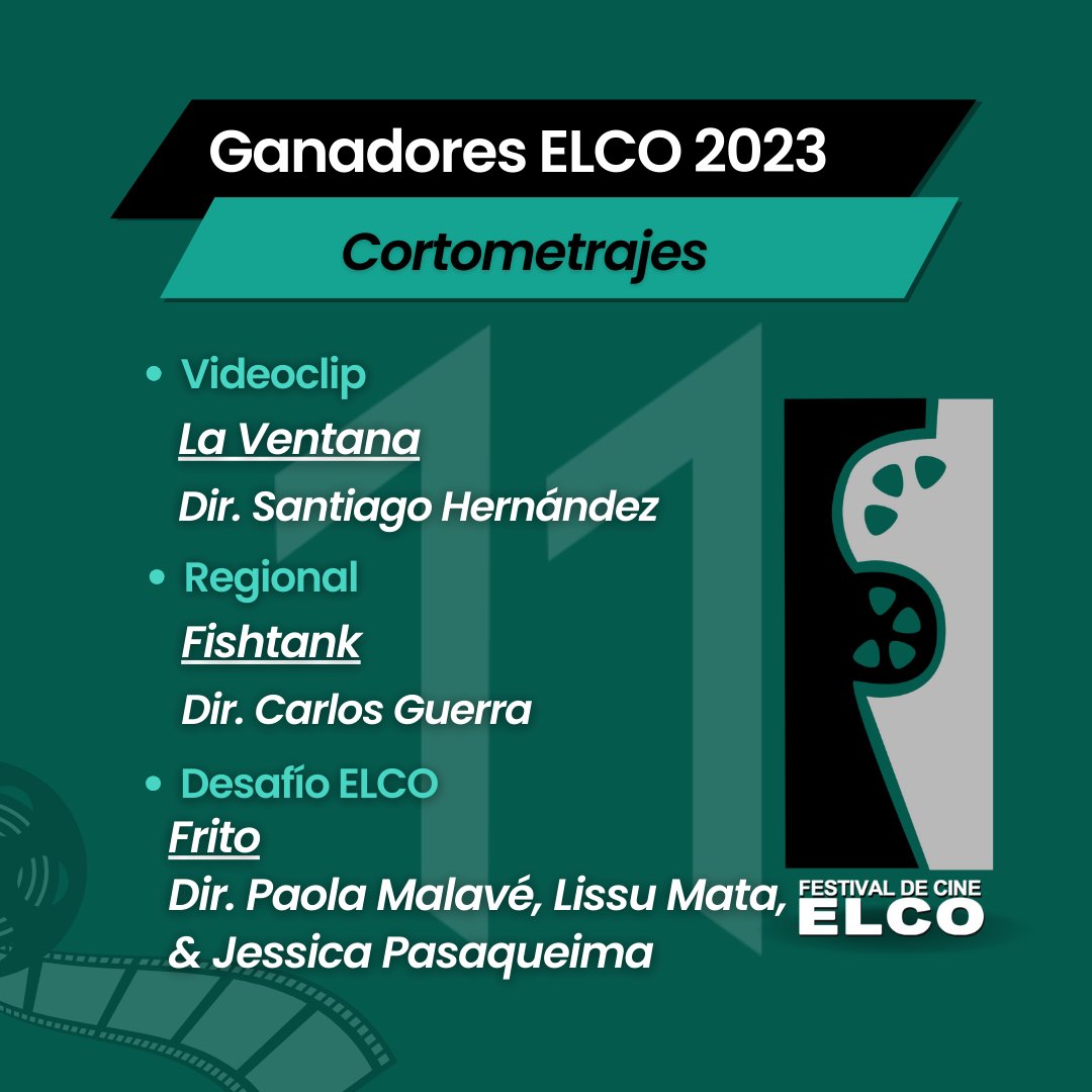 PRIMER GRUPO DE CORTOMETRAJES GANADORES  DEL FESTIVAL DE CINE ELCO 2023