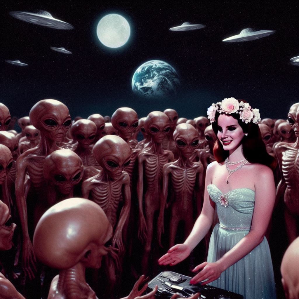 Lana del Rey meeting being the first in contact with aliens!!