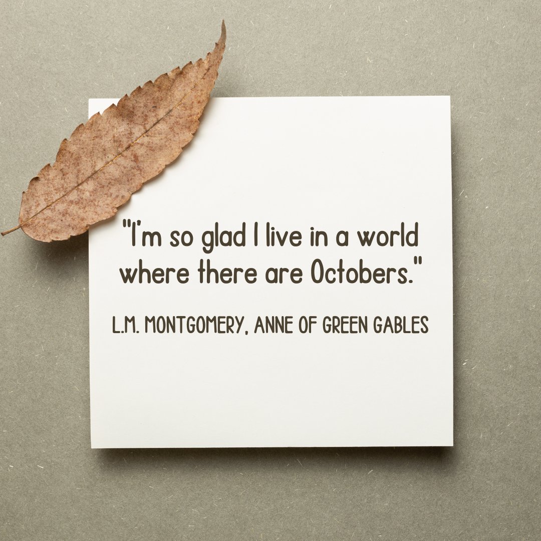 Today's quote comes from L.M. Montgomery's Anne of Green Gables.

🍁QOTD: What is your favorite thing about October?

#BookRecs #BookLover #AlwaysReading #CurrentlyReading #BookCommunity #Books #Bookshelf #BookFeatures #GoodReads #FavoriteAuthors #quotes