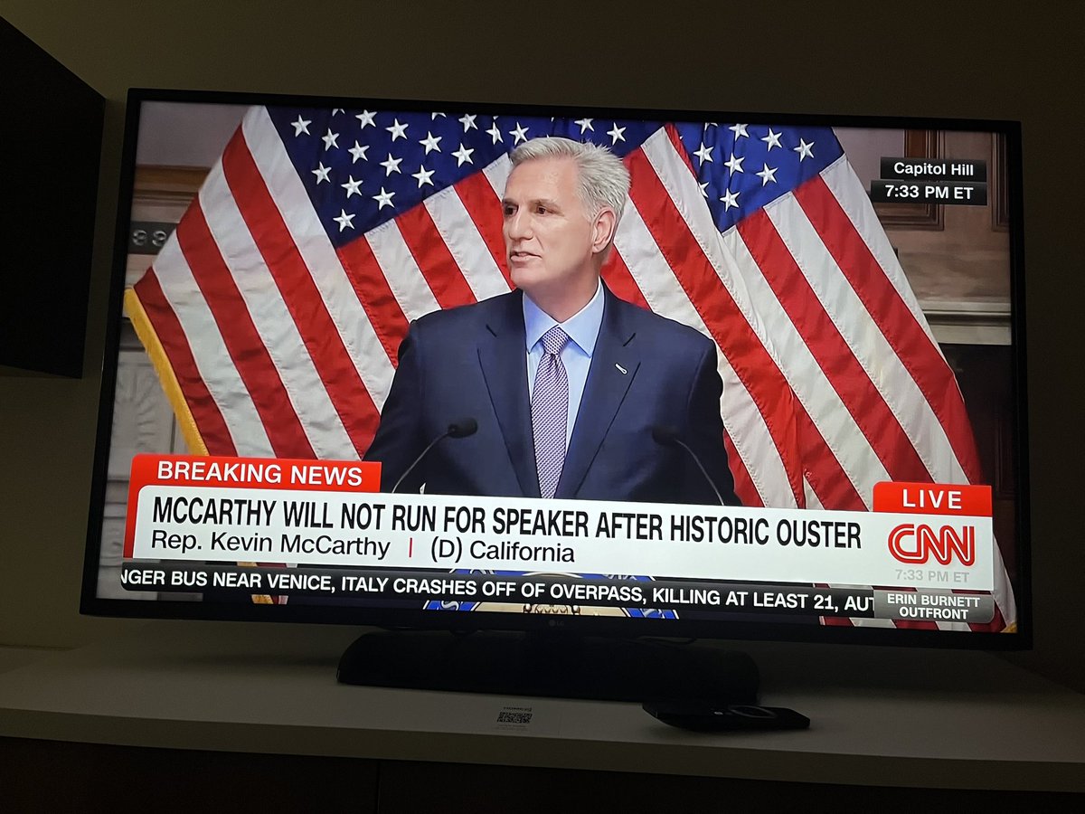 Oops! <a href="/CNN/">CNN</a> giving <a href="/SpeakerMcCarthy/">Kevin McCarthy</a> one last shot on his way out the door by labeling him a Democrat! 😂