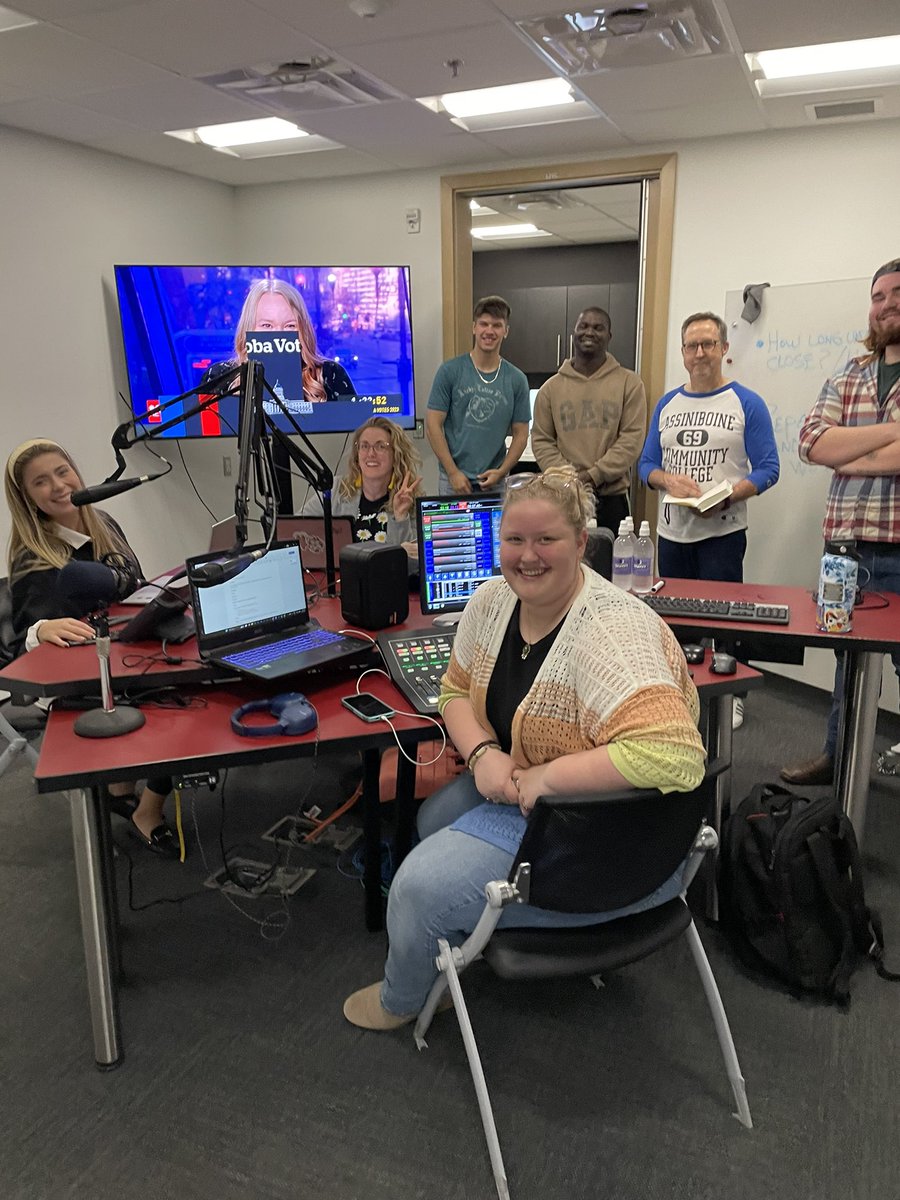 The 2nd year Media students are ready for live Manitoba Election coverage!