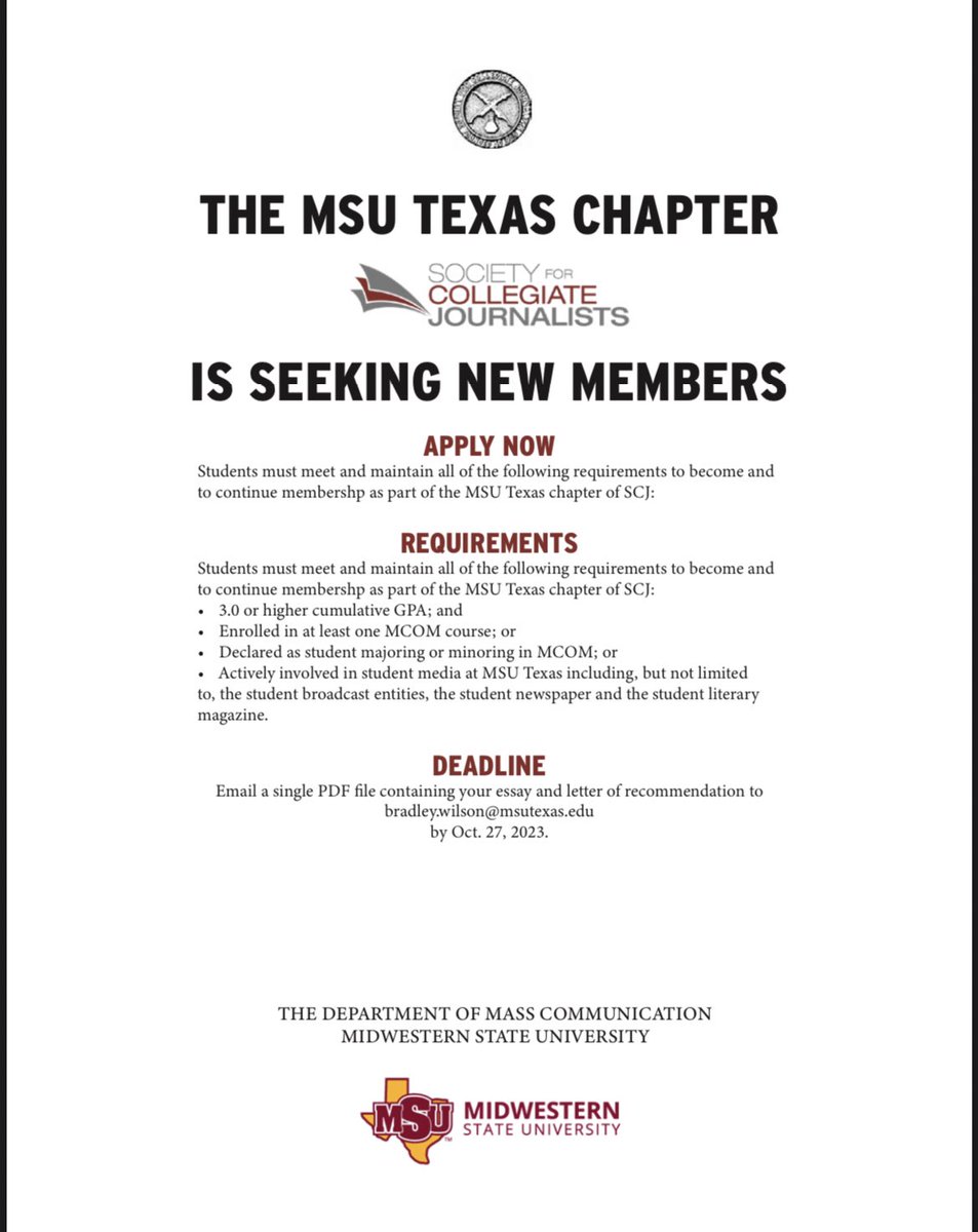 MNGMedia's tweet photo. MSU’s chapter of the Society for Collegiate Journalists is seeking new members! Get your essays to @bradleywilson09 if you’re interested. https://t.co/njDxtX1gqt
