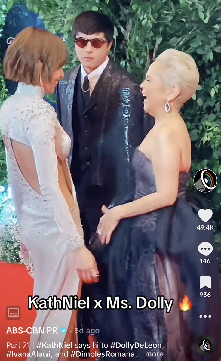 ABSCBNpr's tweet image. Todo ang pag-alalay ni Kathryn kay Dolly sa first #ABSCBNBall2023 nito. 

vt.tiktok.com/ZSNLysP7G/