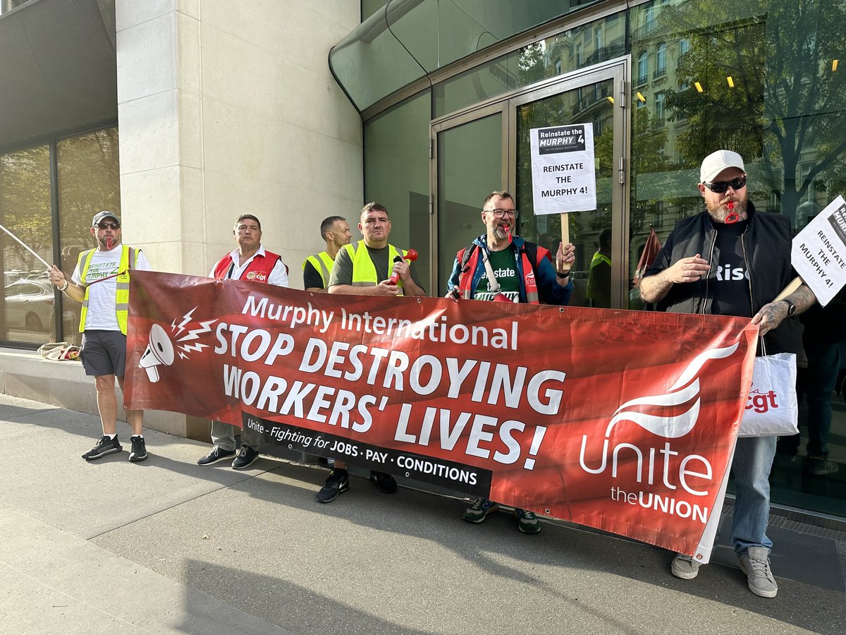 themurphy4_'s tweet photo. Yesterday we visited @Bouygues_C offices in Paris where workplace reps from @GroupeBouygues acknowledged our demonstrations, confirmed they were aware of situation and a call was made to @jmurphyandsons ✊ https://t.co/3CuLyldZ1J